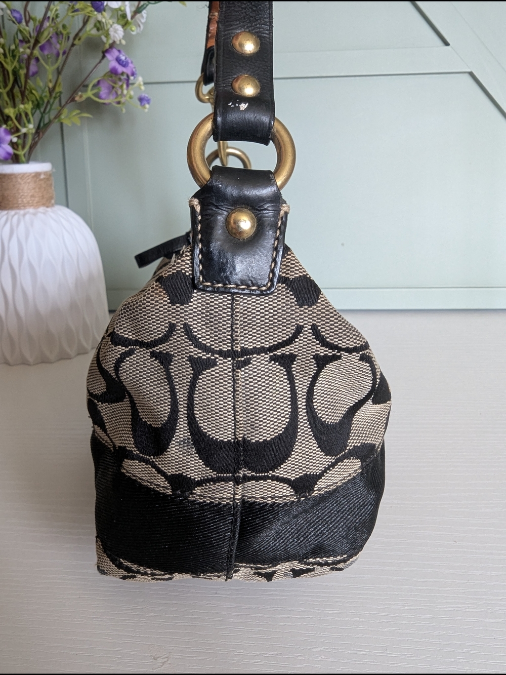 vintage Coach Signature Demi Pouch Handbag, - Picture 4 of 10